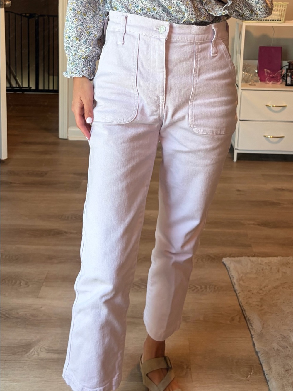 Light Purple High-Rise Straight Jeans